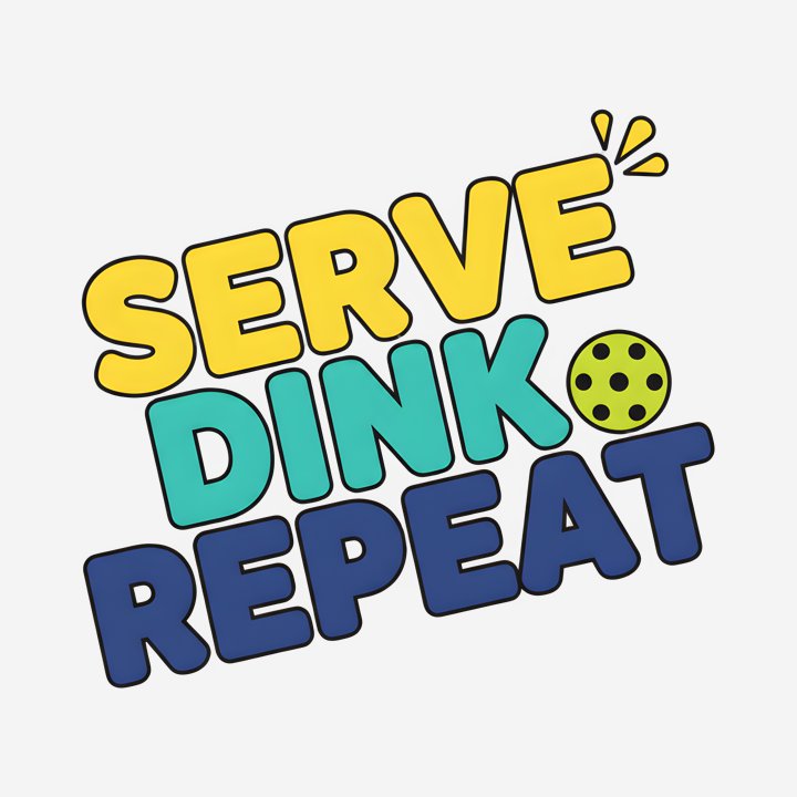 Serve, Dink, Repeat Tee design close-up