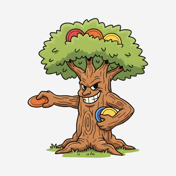 Disc Bandit Tree design close-up