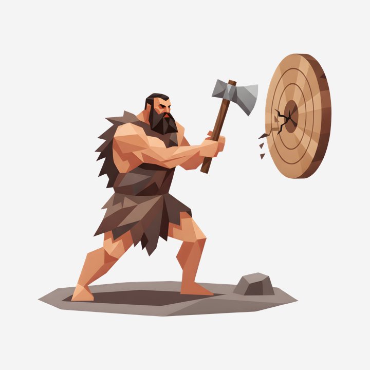 Caveman Throwing Technique design close-up