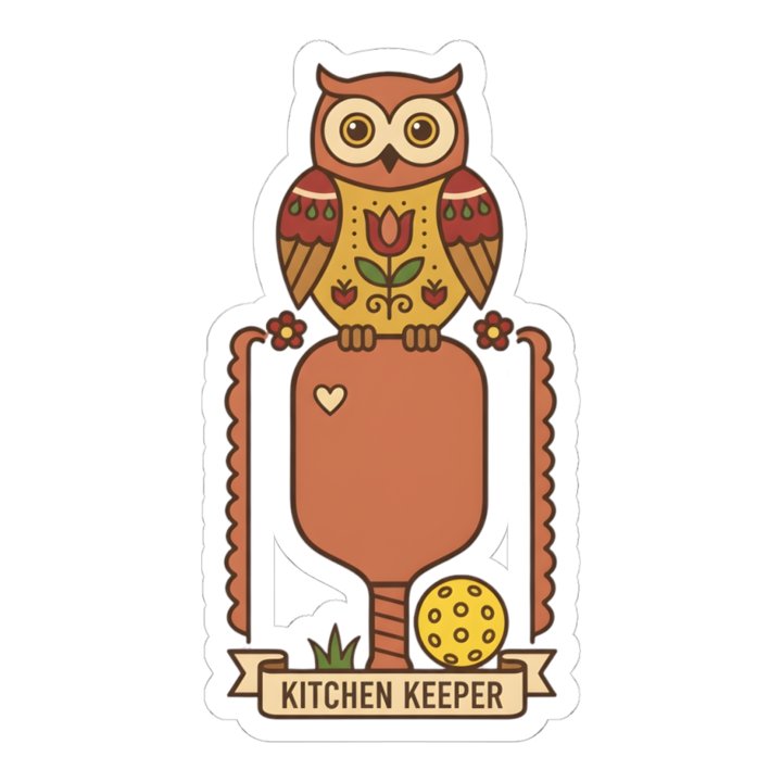 Folk Art Kitchen Guardian Owl