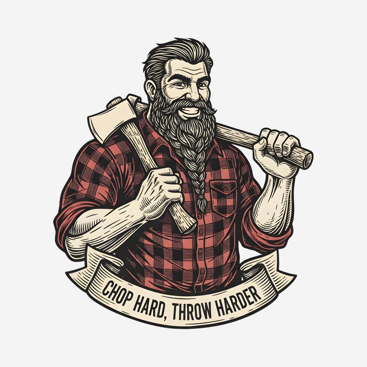 Bearded Axe Champion design close-up