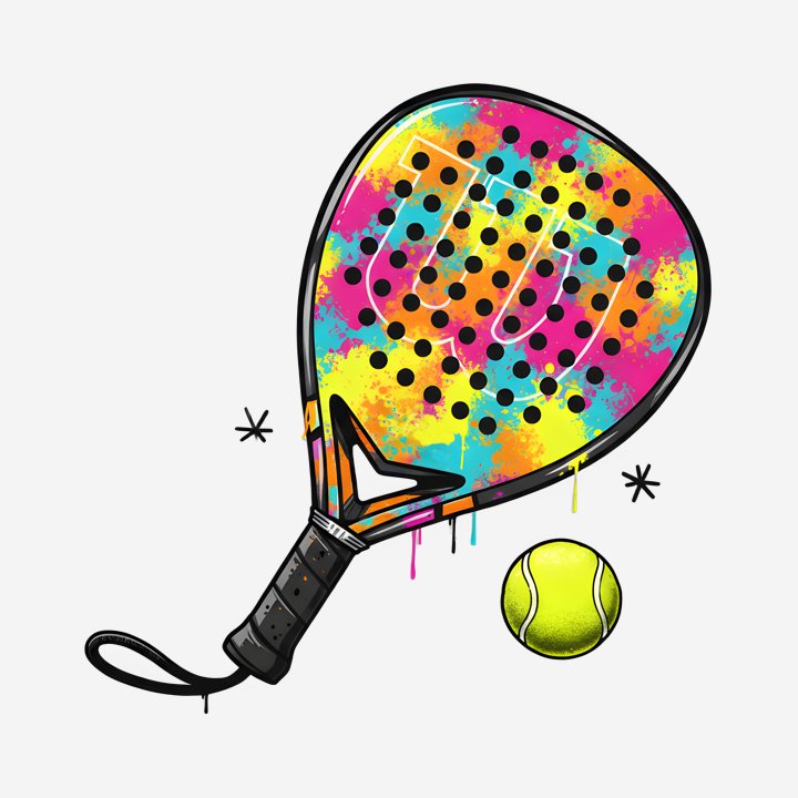 Graffiti Padel Paddle Bomb design close-up