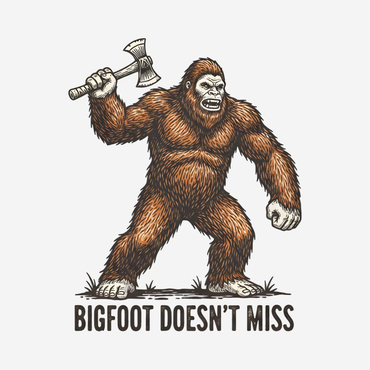 Bigfoot Throws Better Than You design close-up