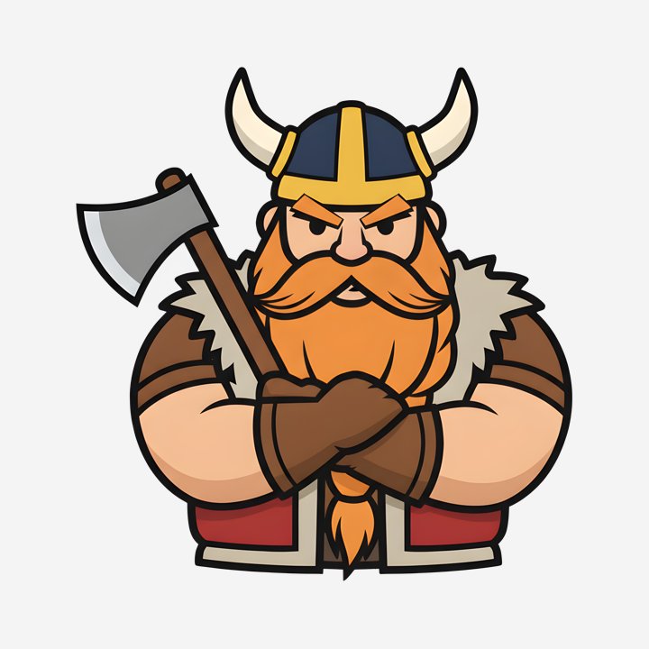 Viking Bearded Bruiser design close-up