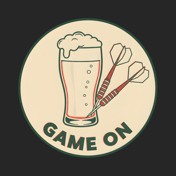 Darts Night Pint design close-up