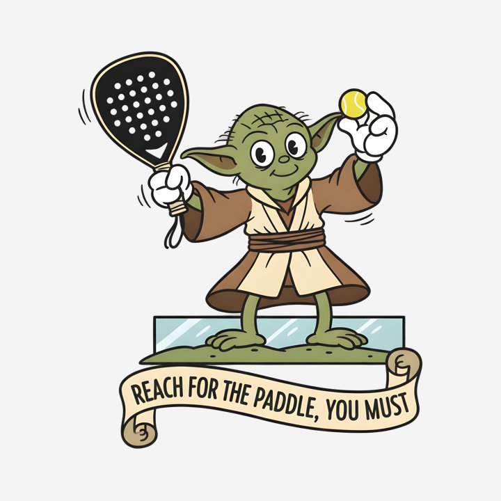 Master Yoda's Padel Wisdom design close-up