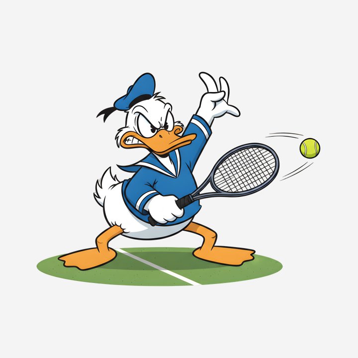 Donald Duck's Angry Ace design close-up