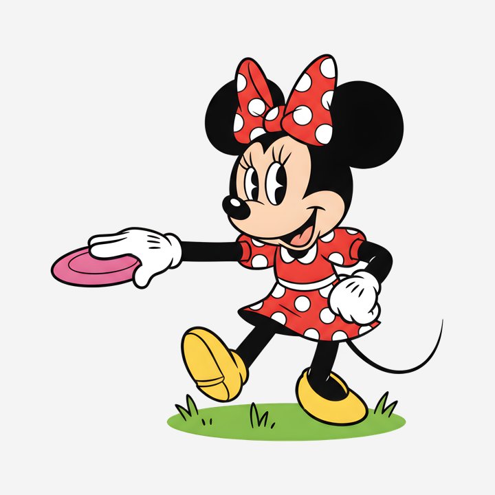 Minnie Mouse Disc Golf Diva design close-up
