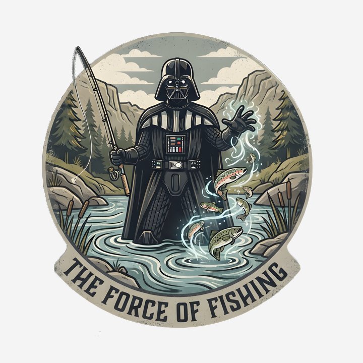 The Force of Fishing design close-up