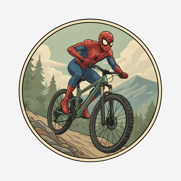 Spider-Man Shreds the Singletrack design close-up