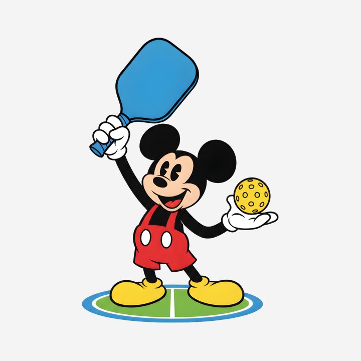 Mickey Mouse Pickleball Smash design close-up