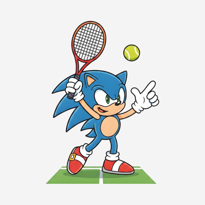 Sonic the Hedgehog Serves an Ace design close-up