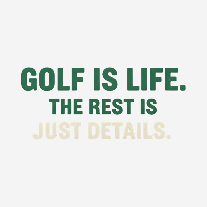 Golf Is Life, Rest Is Details design close-up