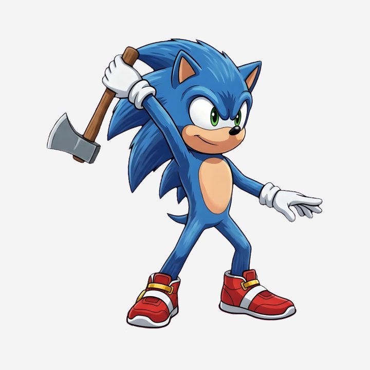 Sonic the Hedgehog Winds Up an Axe Throw design close-up