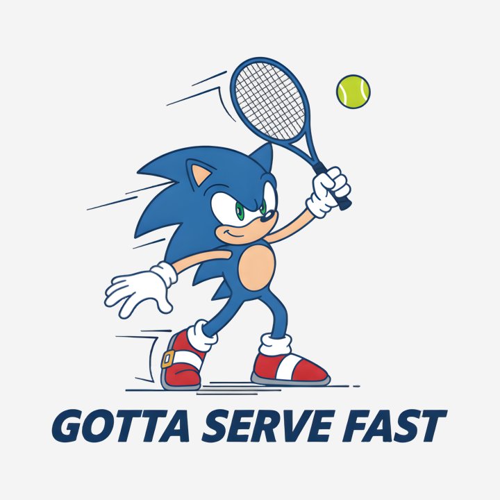 Sonic the Hedgehog Speed Serve design close-up