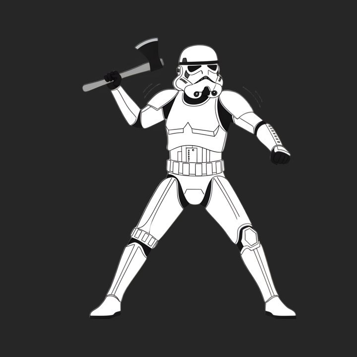 Stormtrooper Axe Throwing Recruit design close-up