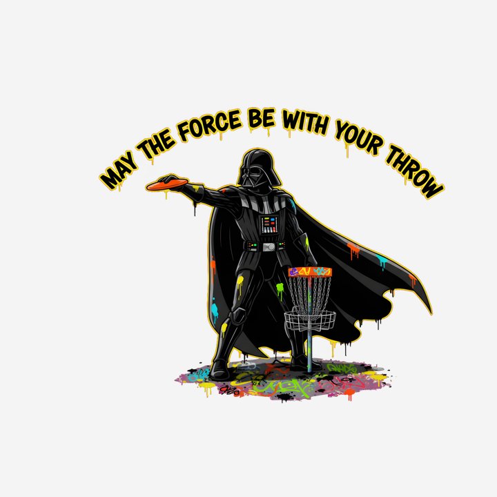 May the Fore Be With You: Darth Vader Disc Golf design close-up