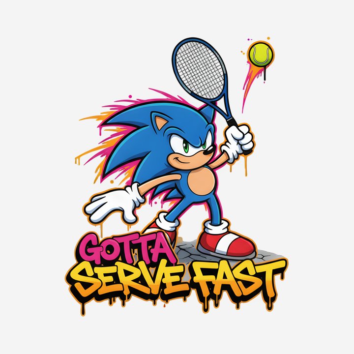 Sonic the Hedgehog Gotta Serve Fast Speed Ace design close-up